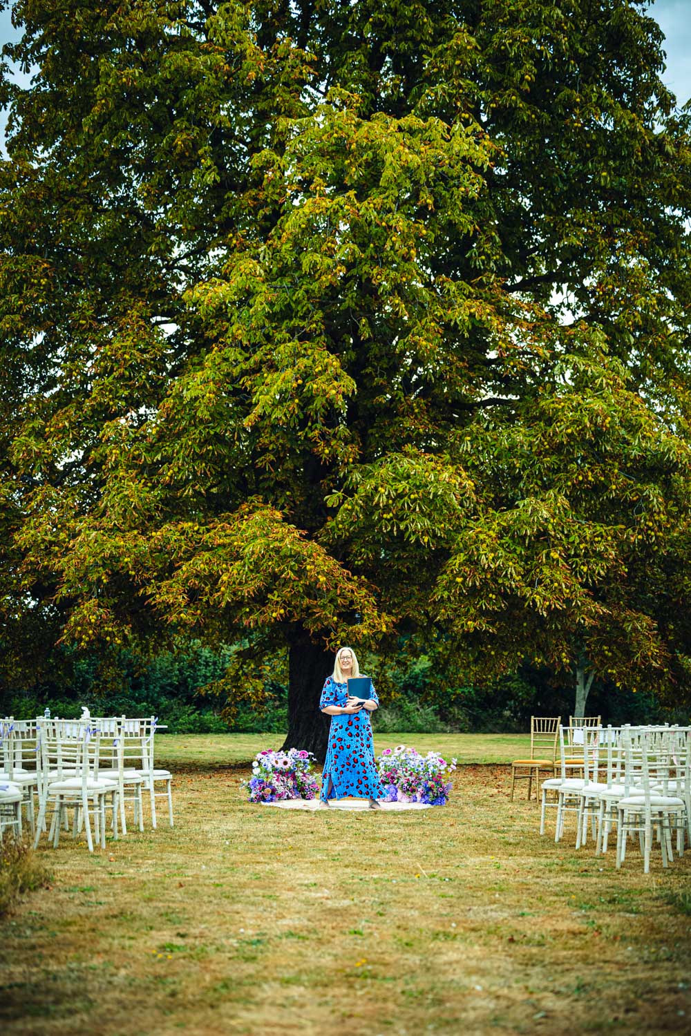 Deb Reed Celebrant Colchester Essex, performing the ceremony at Sophie and Harleys wedding.